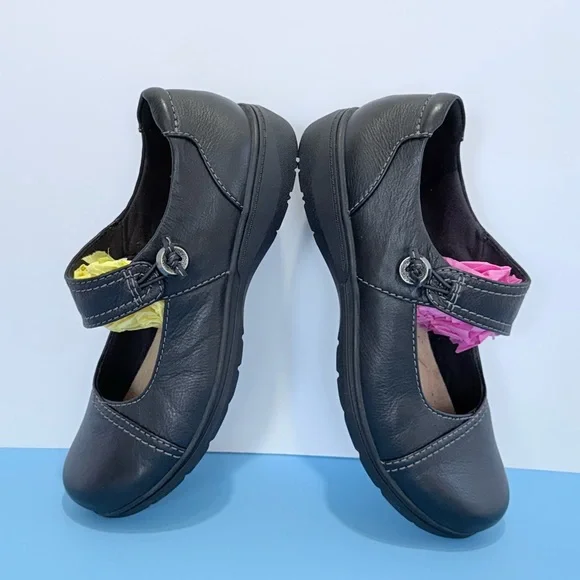 Clarks Women Carleigh Jane Black Leather Mary Jane Shoes Size 9.5 - Picture 9 of 17